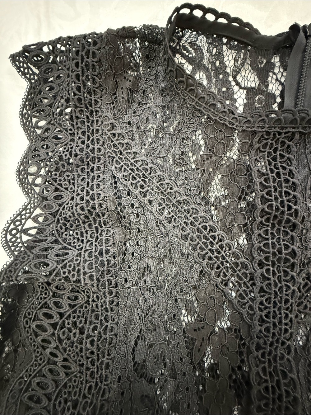 Zara Black Lace Camisole with Scalloped Trim - Picture 12 of 12